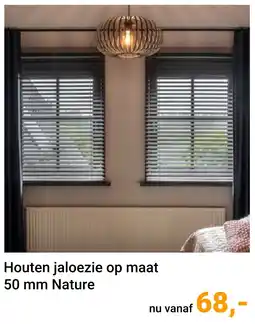 Raamdecoratie.com Houten jaloezie op maat 50 mm Nature aanbieding
