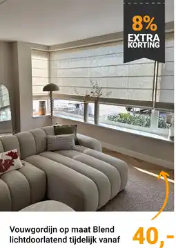 Raamdecoratie.com Vouwgordijn op maat Blend lichtdoorlatend aanbieding
