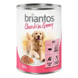 Zooplus 24 x 415 g Briantos Chuns in Gravy Rund & Wortels Honden Natvoer aanbieding