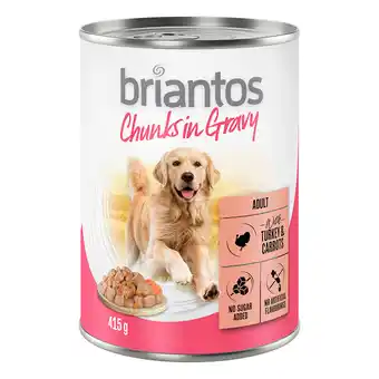Zooplus 24 x 415 g Briantos Chuns in Gravy Kalkoen & Wortels Honden Natvoer aanbieding