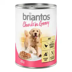 Zooplus 24 x 415 g Briantos Chuns in Gravy Kip & Wortels Honden Natvoer aanbieding