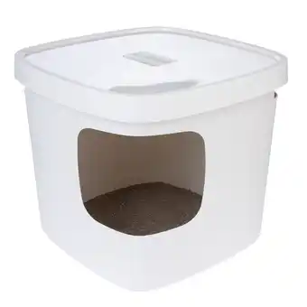 Zooplus TIAKI kattenbak met kap Devon White Kattenbak aanbieding