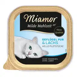 Zooplus 6x100g Milde Maaltijd Gevogelte puur & Zalm Miamor Kattenvoer aanbieding