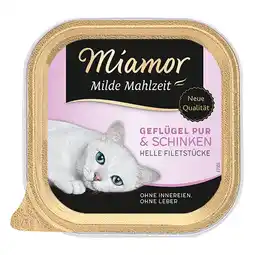 Zooplus 6x100g Milde Maaltijd Gevogelte puur & Ham Miamor Kattenvoer aanbieding