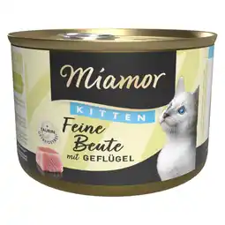 Zooplus 12 x 185 g Miamor Fijne Prooi Kitten Gevogelte Nat Kattenvoer aanbieding