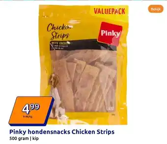 Action Pinky hondensnacks Chicken Strips aanbieding