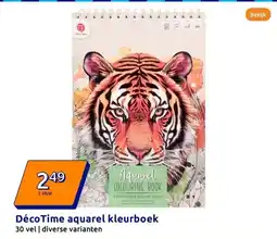Action DécoTime aquarel kleurboek aanbieding