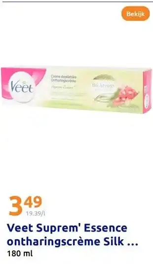 Action Veet Suprem' Essence ontharingscrème Silk & Fresh aanbieding