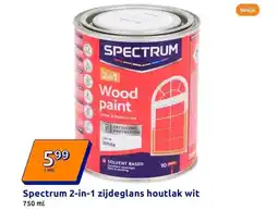 Action Spectrum 2 in 1 zijdeglans houtlak wit aanbieding