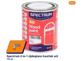 Action Spectrum 2 in 1 zijdeglans houtlak wit aanbieding