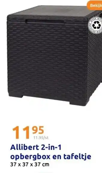 Action Allibert 2 in 1 opbergbox en tafeltje aanbieding