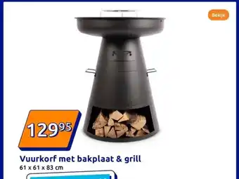 Action Vuurkorf met bakplaat & grill aanbieding
