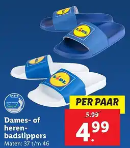 Lidl Dames of heren badslippers aanbieding