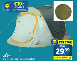 Lidl 2-persoons pop-up campingtent aanbieding