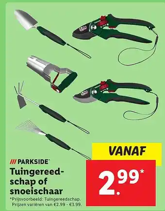 Lidl Tuingereed schap of snoeischaar aanbieding