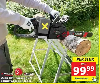 Lidl Accu kettingzaag 40 V zonder accu's en lader aanbieding