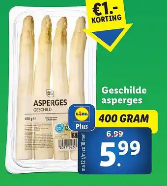 Lidl Geschilde asperges aanbieding