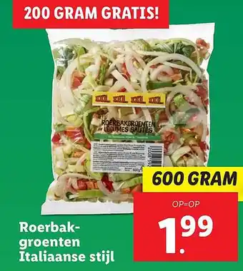 Lidl Roerbak groenten Italiaanse stijl aanbieding