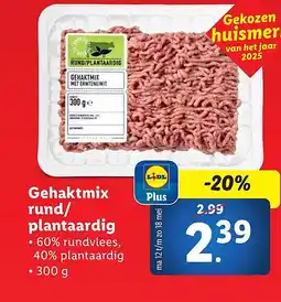 Lidl Gehaktmix rund/ plantaardig aanbieding