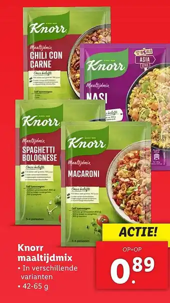 Lidl Knorr maaltijdmix aanbieding