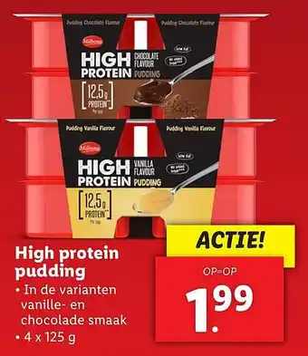 Lidl High protein pudding aanbieding