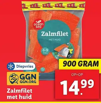 Lidl Zalmfilet met huid aanbieding