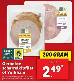 Lidl Gerookte scharrelkipfilet of Yorkham aanbieding