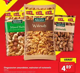 Lidl Ongezouten amandelen, walnoten of notenmix aanbieding