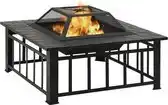 Bol.com vidaXL - Vuurplaats - met - pook - XXL - 79x79x465 - staal aanbieding