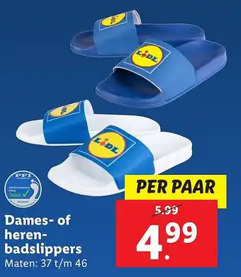 Lidl Dames of heren badslippers aanbieding