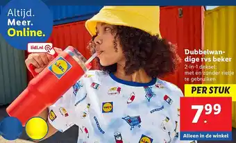 Lidl Dubbelwan dige rvs beker aanbieding