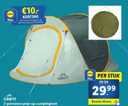 Lidl CRIVIT 2-persoons pop-up campingtent aanbieding