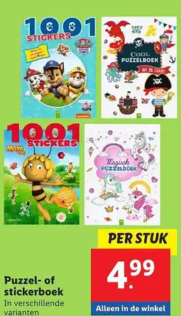 Lidl Puzzel of stickerboek aanbieding