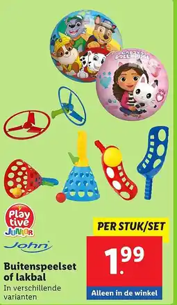Lidl Buitenspeelset of lakbal aanbieding