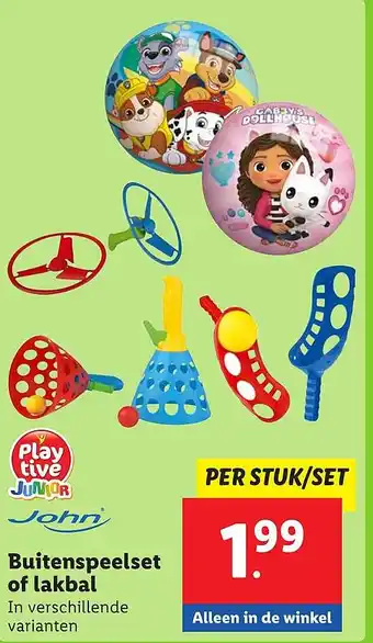 Lidl Buitenspeelset of lakbal aanbieding