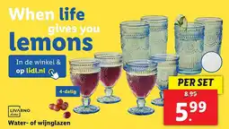 Lidl Water of wijnglazen aanbieding