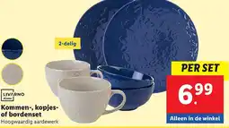 Lidl Kommen, kopjes of bordenset aanbieding