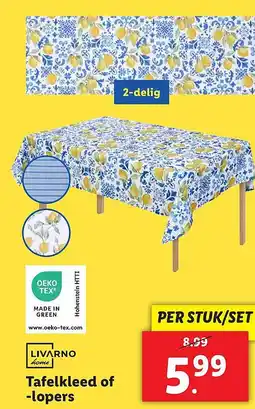 Lidl Tafelkleed of lopers aanbieding