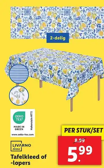Lidl Tafelkleed of lopers aanbieding