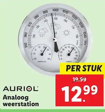 Lidl Analoog weerstation aanbieding