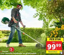 Lidl 2 in 1 benzine bosmaaier en grastrimmer aanbieding