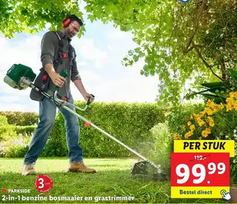 Lidl 2 in 1 benzine bosmaaier en grastrimmer aanbieding
