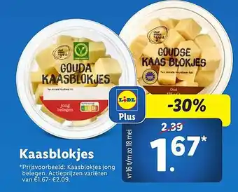 Lidl Kaasblokjes aanbieding