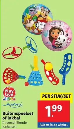Lidl Buitenspeelset of lakbal aanbieding