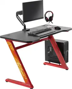 Bol.com Computer game bureau gaming desk Thomas rood zwart ideaal voor uw game set up 120 cm x 60 cm aanbieding
