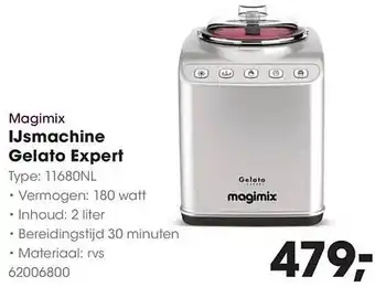 HANOS Magimix IJsmachine Gelato Expert aanbieding