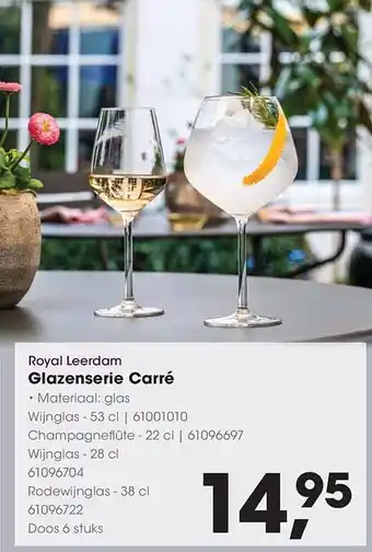 HANOS Royal Leerdam Glazenserie Carré aanbieding