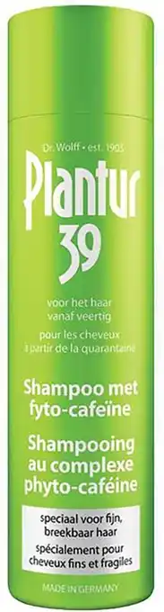 Bol.com Plantur 39 Cafeïne Shampoo voorkomt en vermindert haaruitval 250ml | Voor fijn broos haar aanbieding