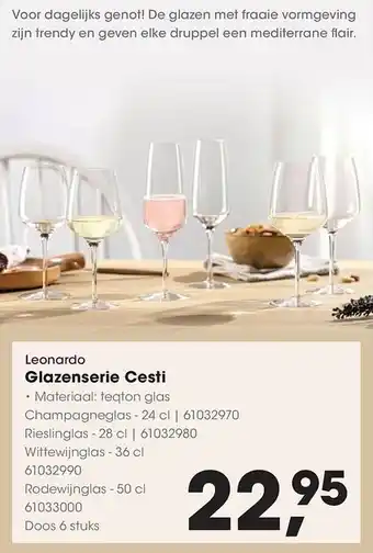 HANOS Leonardo Glazenserie Cesti aanbieding