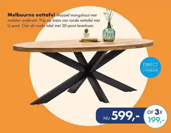 Woonsquare Melbourne eettafel aanbieding
